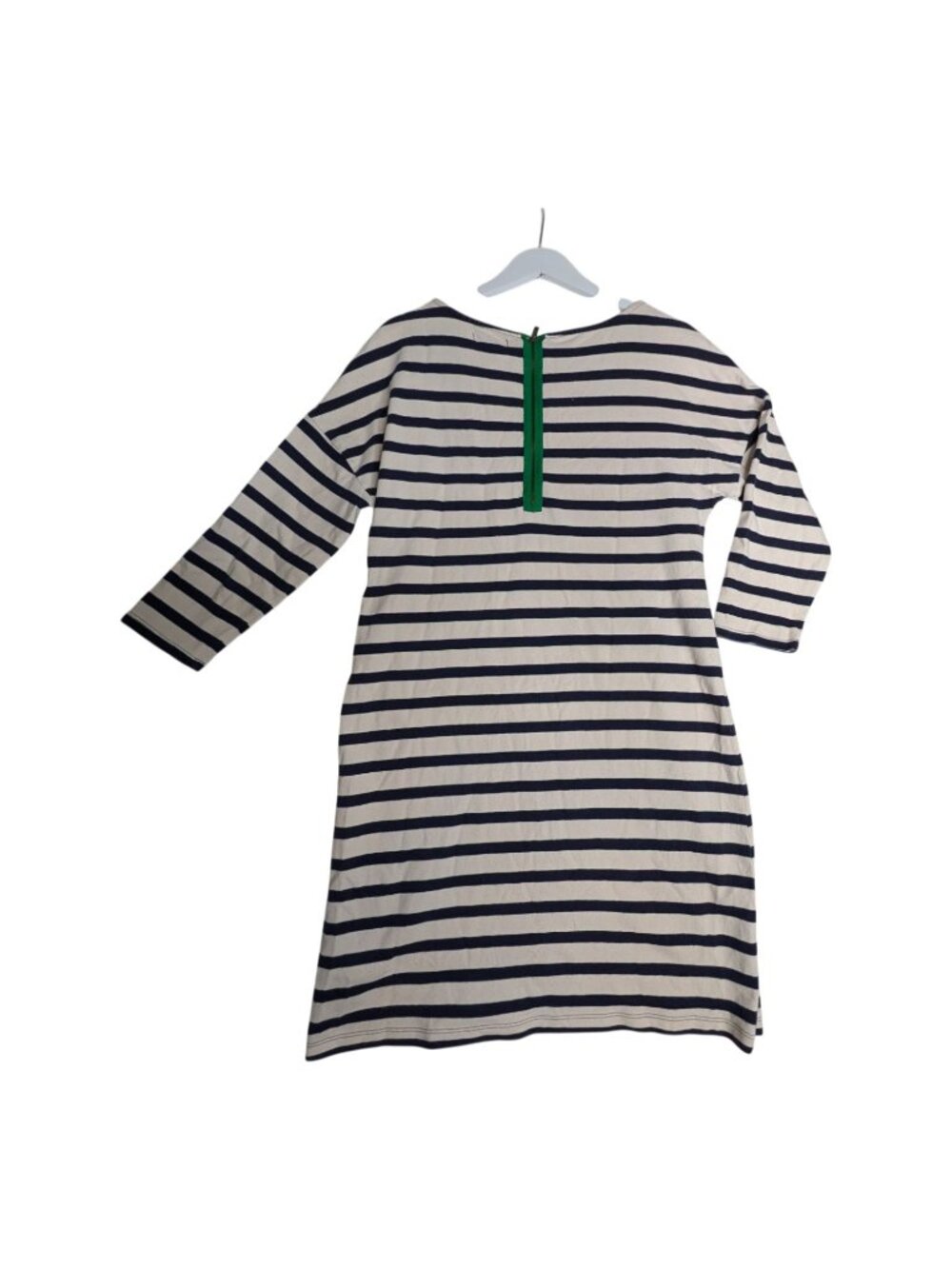 Tommy Hilfiger Breton Striped Navy & Ivory Cotton Nautical Dress 3/4 Sleeves Sz - Picture 3 of 11